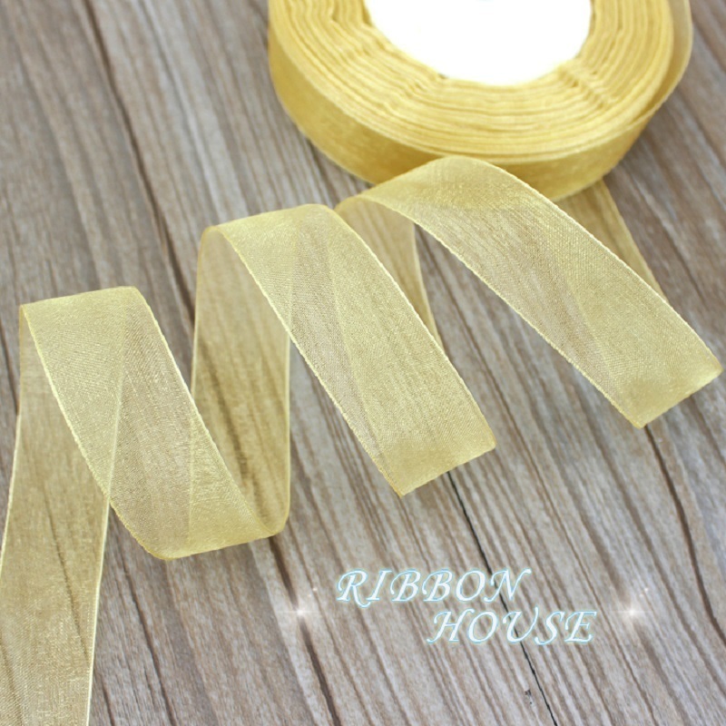 Ribbon Organza Roll - (50 yards/roll) 3/4'' (20mm) Pale Gold