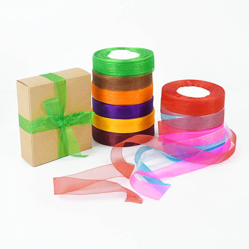 Ribbon Organza Roll - 2cm Solid Color Organza Tulle Ribbon