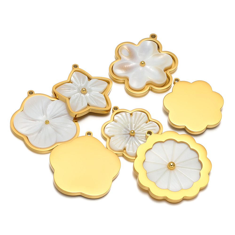 Flower Supplies - 3pcs Stainless Steel Flowers Flat White