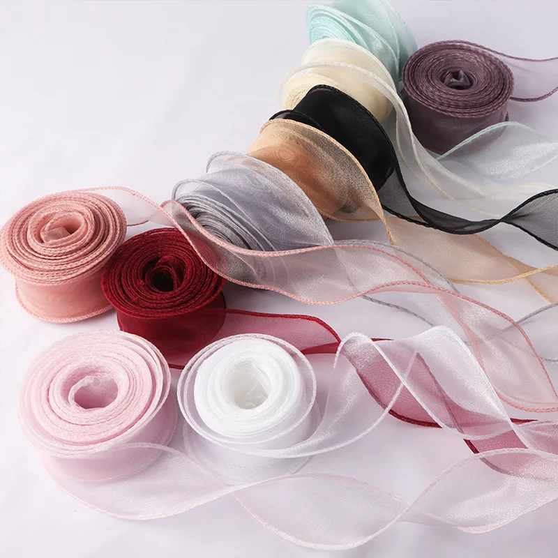 10yards 40mm Roll Silk Ribbon  - مراجعة Ribbon Organza Roll وسعره