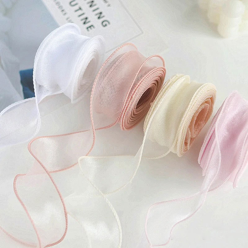 10yards 40mm Roll Silk Ribbon  - مراجعة Ribbon Organza Roll وسعره