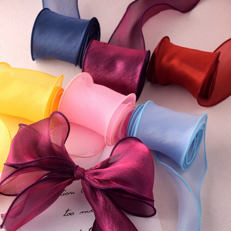 Satin Organza Ribbon Rainbow F - مراجعة Ribbon Organza Roll وسعره