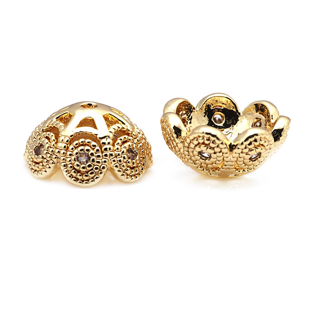18K Gold Color Brass and Zirco - مراجعة Flower Supplies وسعره
