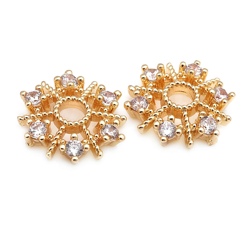 18K Gold Color Brass and Zirco - مراجعة Flower Supplies وسعره
