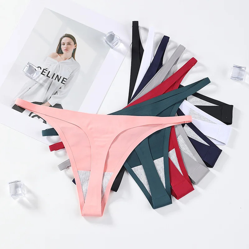 1-4pcs Seamless Panties Ice Si - مراجعة Ribbon Wired Satin وسعره