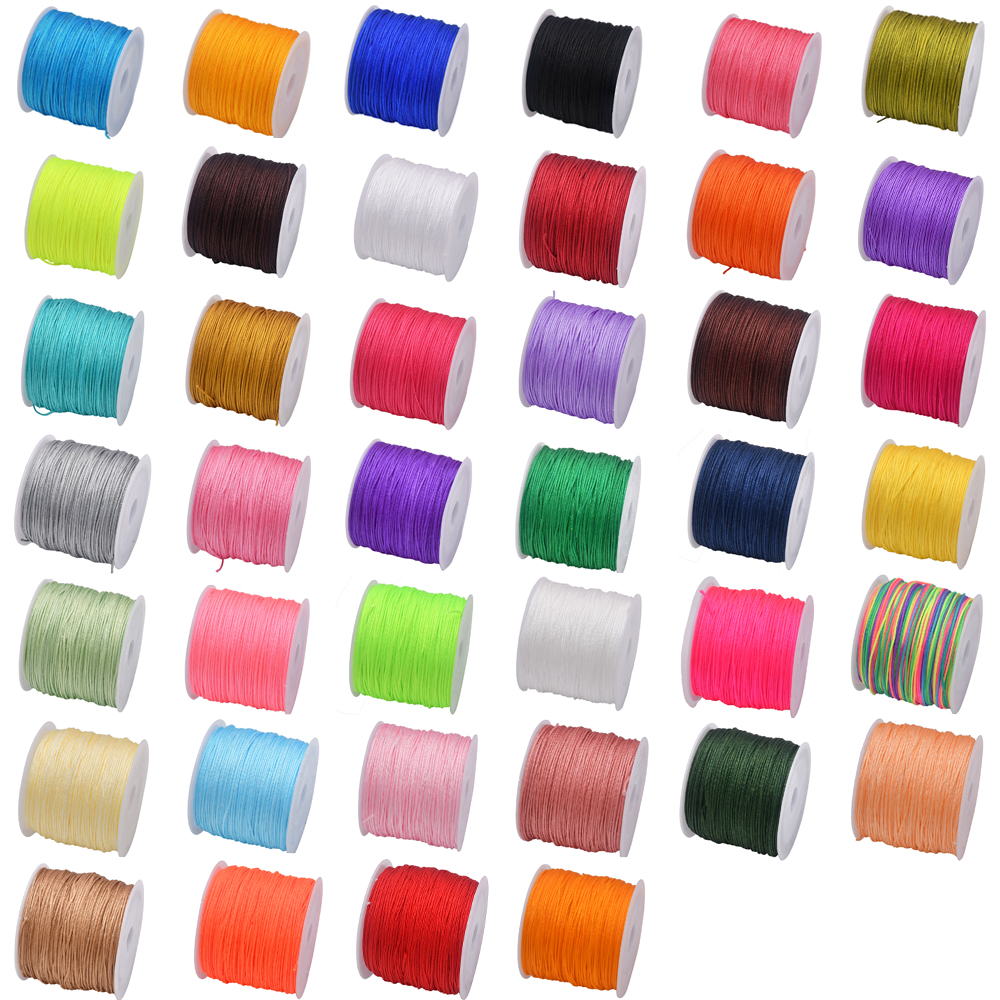 50Yds 0.8mm Crafts Nylon Cord  - مراجعة Ribbon Wired Satin وسعره