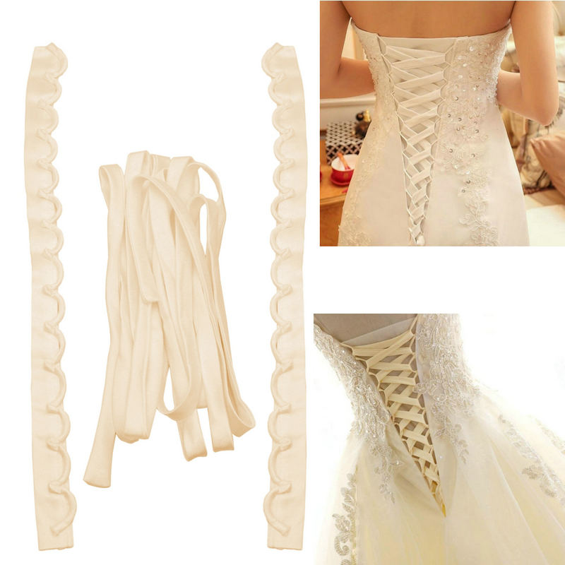 3PCS/Set Satin Wedding Dress Z - مراجعة Ribbon Wired Satin وسعره