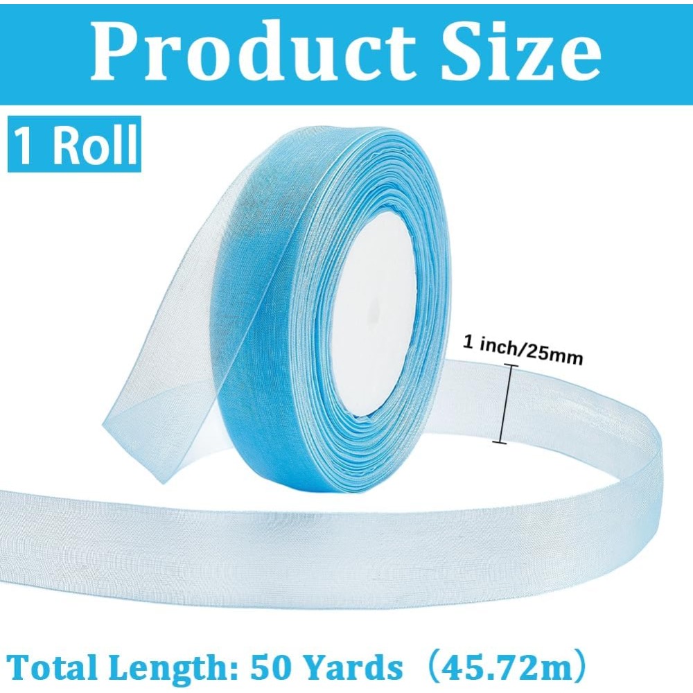 1 Rolls Sheer Organza Ribbon W - مراجعة Ribbon Organza Roll وسعره