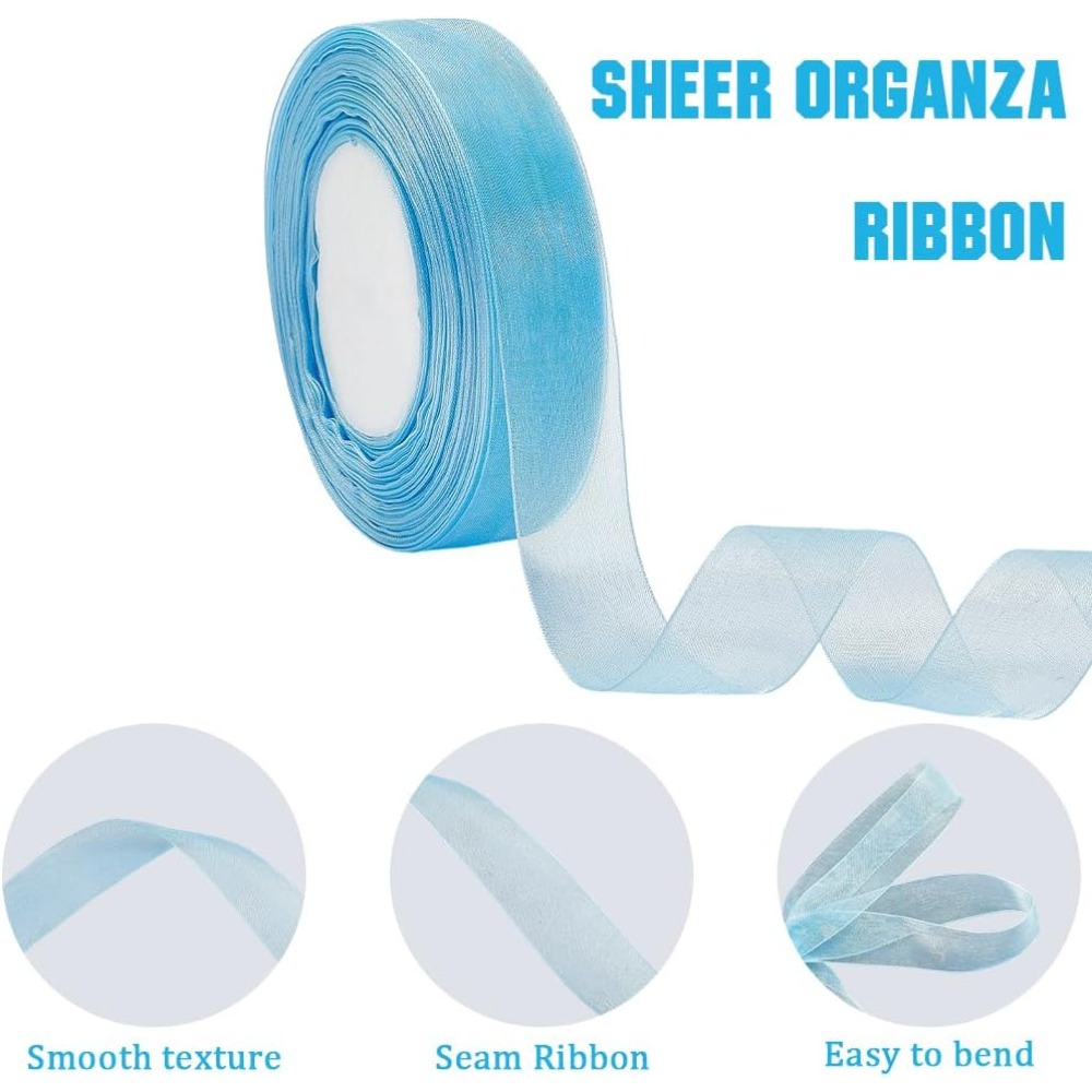 1 Rolls Sheer Organza Ribbon W - مراجعة Ribbon Organza Roll وسعره