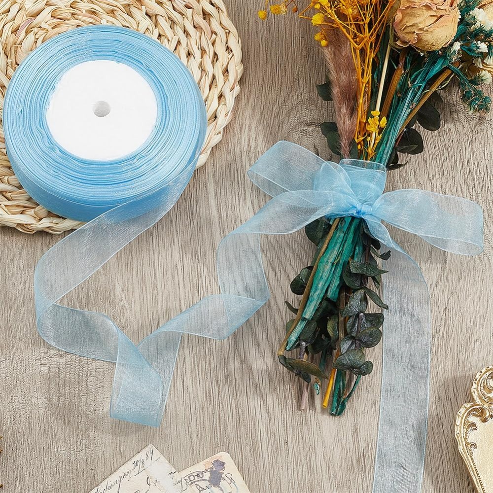 1 Rolls Sheer Organza Ribbon W - مراجعة Ribbon Organza Roll وسعره