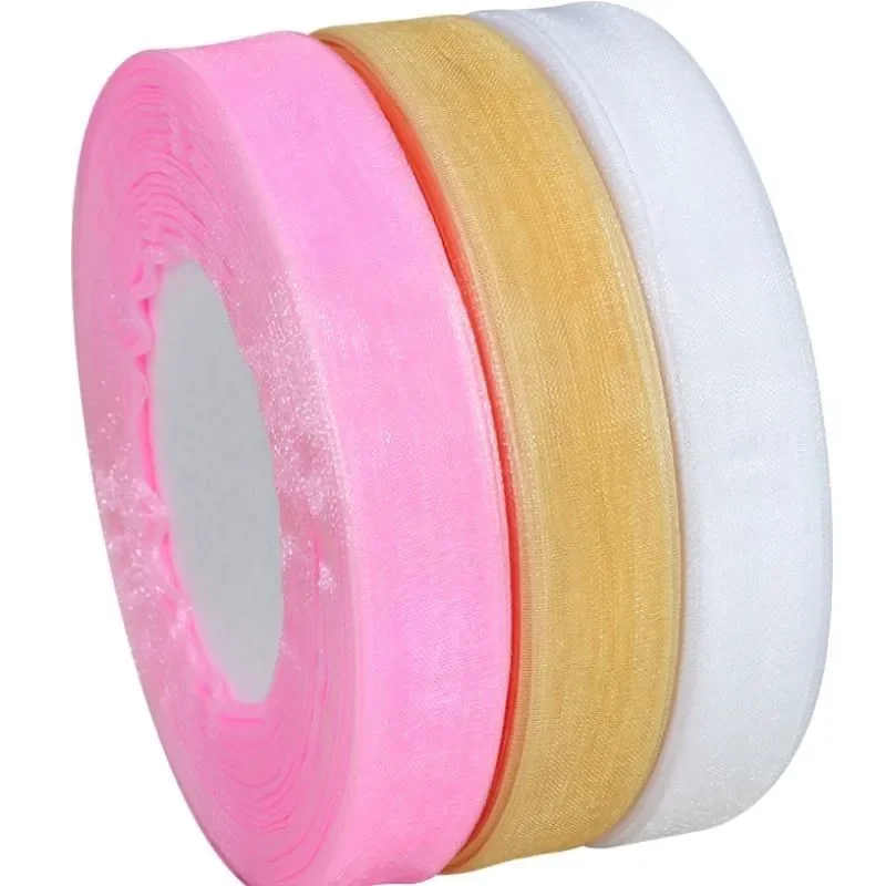 15mm 50yards/roll organza ribb - مراجعة Ribbon Organza Roll وسعره