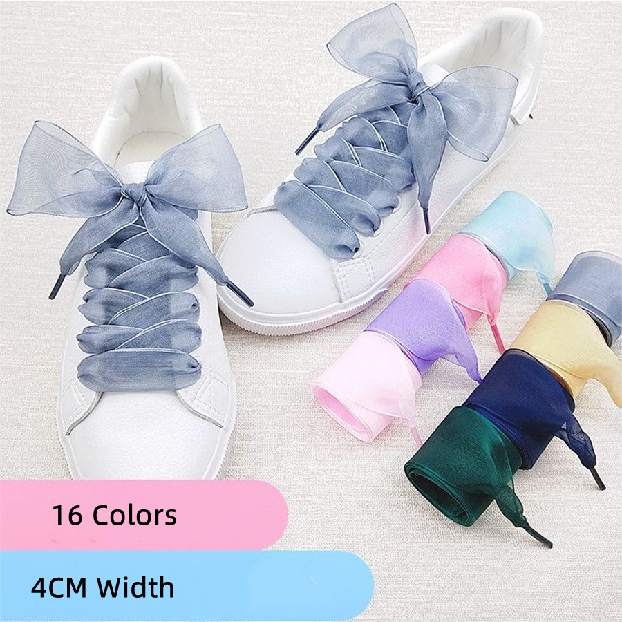 1 Pair 4cm Widen Organza Shoe  - مراجعة Ribbon Wired Satin وسعره