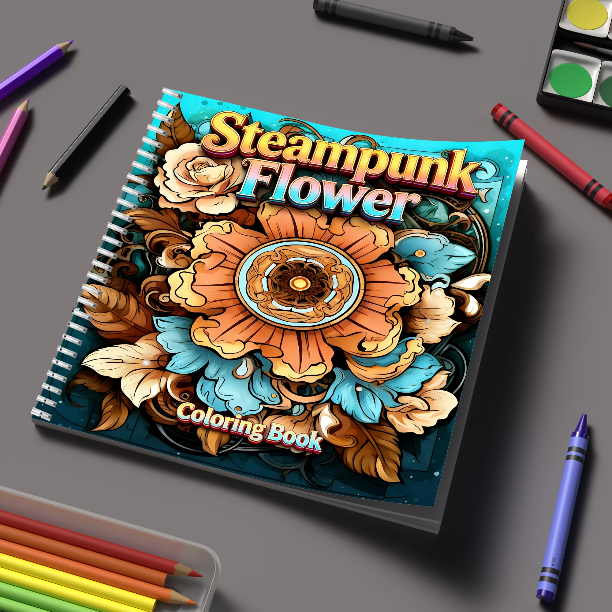 Coloring Book Steampunk Flower - مراجعة Flower Supplies وسعره