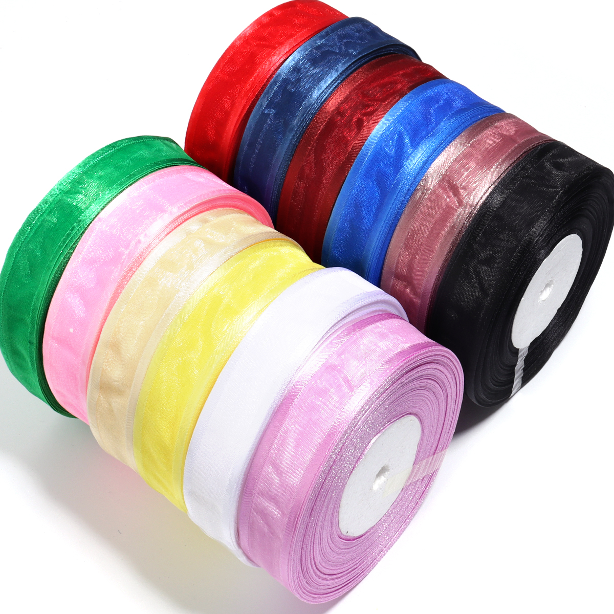 50 Yards/Roll Colorful Organza - مراجعة Ribbon Organza Roll وسعره