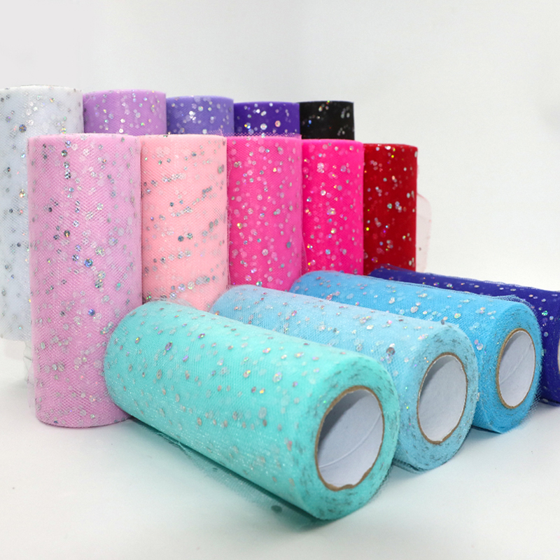 Glitter Sequin Tulle Roll 10 Y - مراجعة Ribbon Organza Roll وسعره