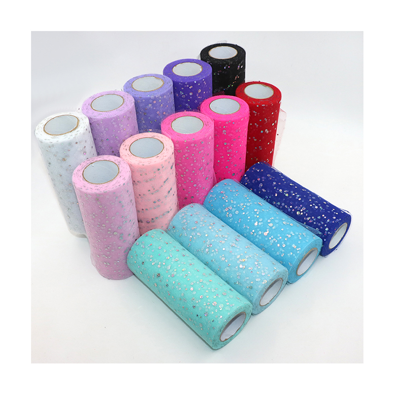 Glitter Sequin Tulle Roll 10 Y - مراجعة Ribbon Organza Roll وسعره