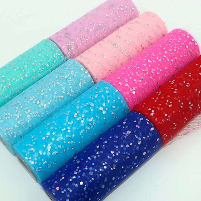Glitter Sequin Tulle Roll 10 Y - مراجعة Ribbon Organza Roll وسعره