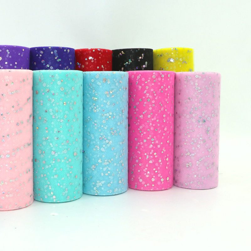 Glitter Sequin Tulle Roll 10 Y - مراجعة Ribbon Organza Roll وسعره